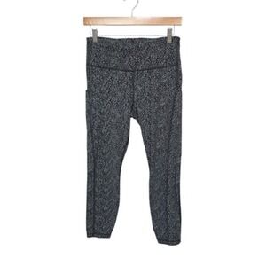 Athleta Pants‎ Womens Medium Black Ultimate Stash Textured 7/8 Tight Pockets